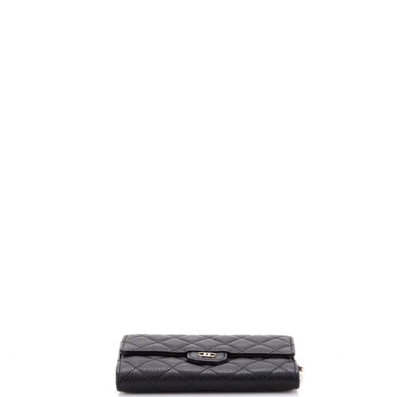 Chanel Classic Flap Wallet Crossbody Bag Quilted Caviar Mini Black - Picture 5 of 7